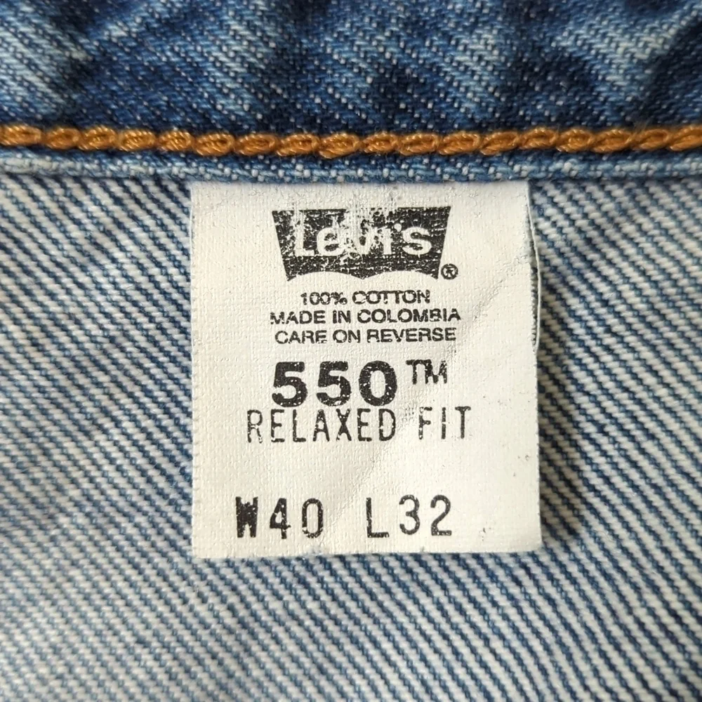 Levi's Y2K Vintage 550 Dark Wash Relaxed Fit Tapered Leg Denim Jeans 40 x 32